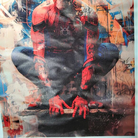 Spider-Man Abstract Graffiti Wall – Superhero Canvas Print (Unframed, 12x18") - Picture 3 of 4